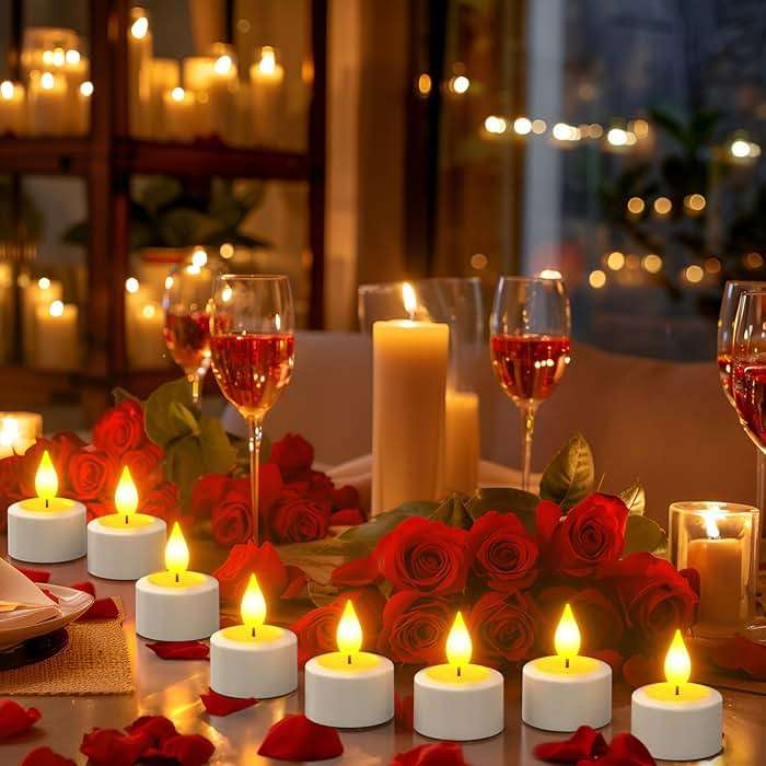 PChero 12 Pack Rechargeable Flameless Candles with Remote Timer, Battery Operated Tea Lights Candles, LED Flickering Tealights Candles for Home Wedding Halloween Fall Christmas Decor - Image 3