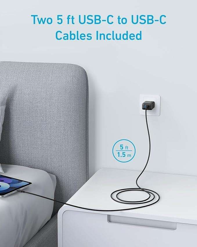 Anker iPhone Charger, 2-Pack 20W Fast USB C Charger Block, Type C Charger Fast Charging for iPhone 17/17 Pro Max/16 Series/iPad Pro and More (Black, 2 Pack & 2 Cable) - Image 4