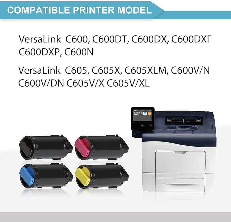 LOVPAIN VersaLink C600/C605 High Capacity Toner Cartridge (4 Pack, 1BK/1C/1M/1Y) - 106R03903 106R03900 106R03901 106R03902 Toner Replacement for Xerox VersaLink C600 C600DT C605 C605X Printer - Image 2