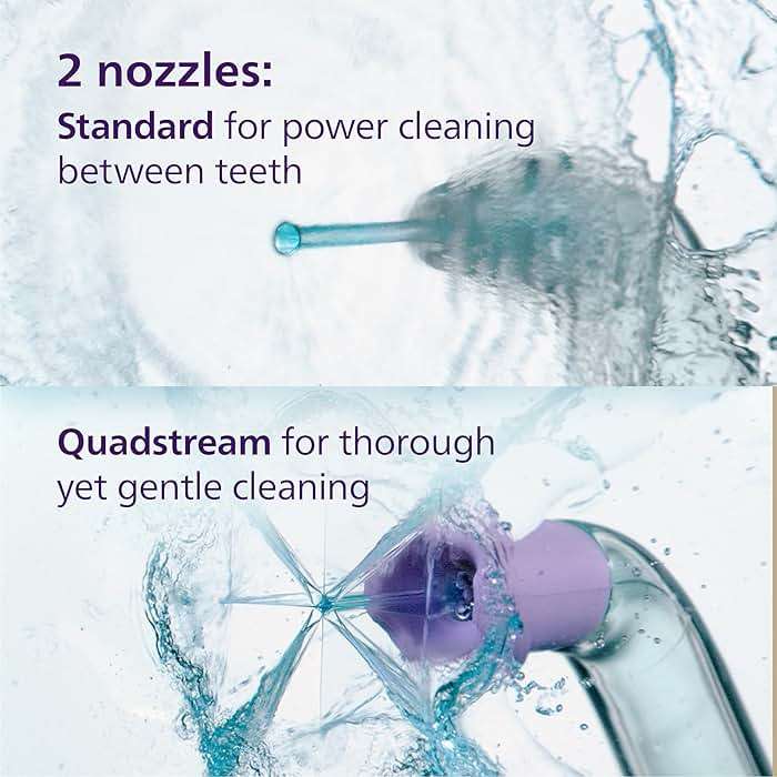 Philips Sonicare Cordless Power Flosser 3000 - Water Flosser with Innovative Quad Stream Technology, Oral Irrigator with 2 Flossing Modes and 3 Pressure Levels, IPX7 Waterproof, Black, HX3826/23 - Image 8