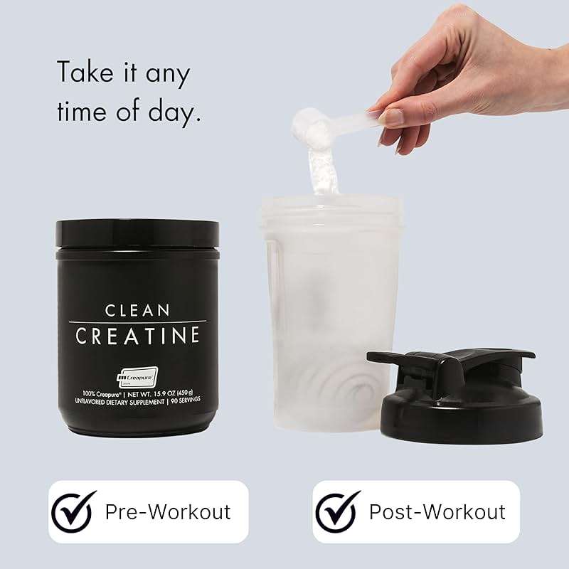 CLEAN Creatine - 100% Creapure® Creatine Monohydrate Powder for Muscle Health, Performance and Cognitive Support | 3rd Party Certified by NSF | 90 Servings | Unflavored | Vegan, Keto, and Gluten-Free - Image 5