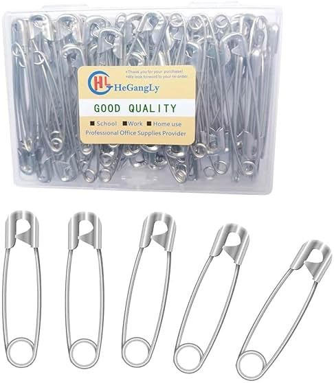 80Pcs Extra Large Safety Pins 2.2 inch (55mm) -Heavy Duty Large Safety Pins, Stainless Steel Safety Pin for Sewing,Baby Clothing, Diapers,Laundry,Decorations. - Product Image