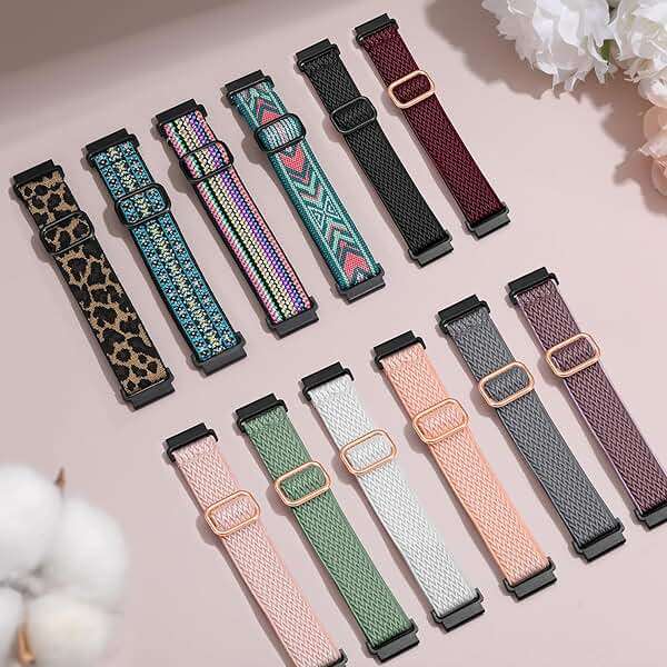 Easuny 12 Pack Stretchy Bands for Samsung Galaxy Watch 7 Band 6 5 4 Active 2 FE 40mm 44mm/Watch 6/4 Classic/5 Pro, Garmin Vivoactive 6/5/3/Forerunner 55/165, 20mm Elastic Watch Strap for Garmin Women - Image 9