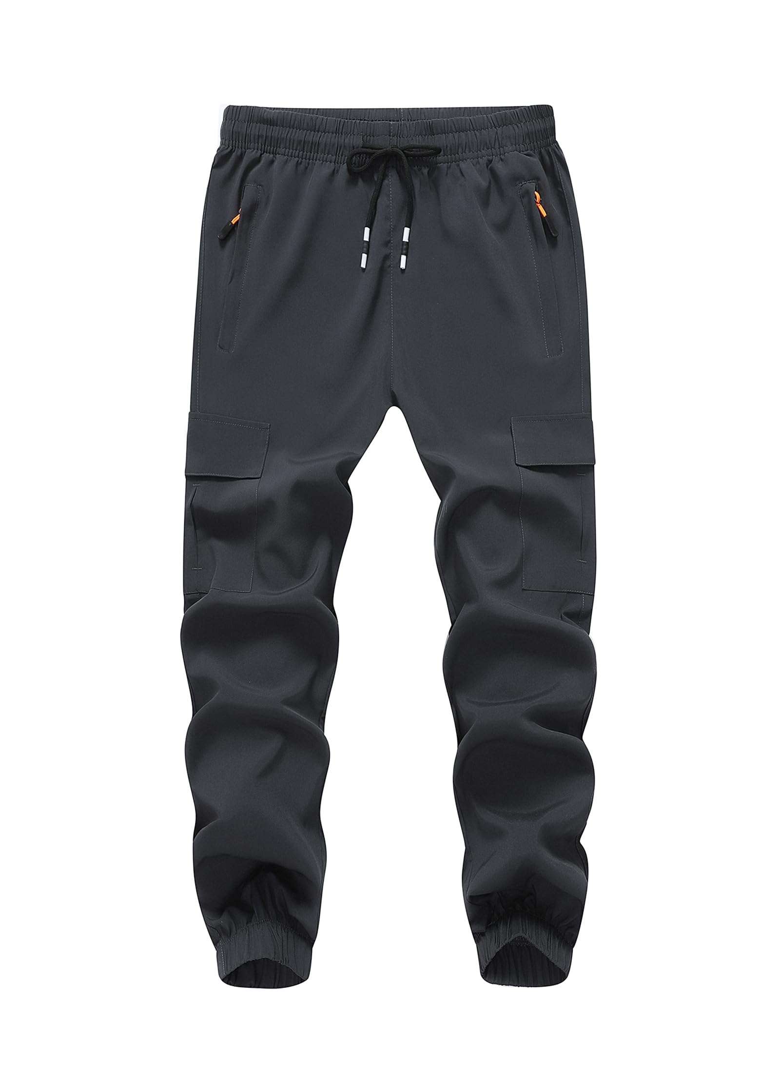 WaltZon Boy's Cargo Joggers Pants Youth Quick Dry Hiking Lightweight Pants for Sports Outdoor with Zipper Pockets - Image 1