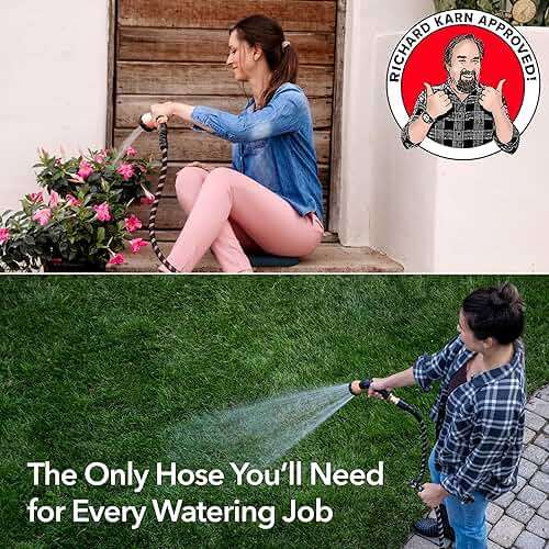 Pocket Hose 25 FT Copper Bullet Expandable Garden Hose w/10 Pattern Thumb Spray Nozzle AS SEEN ON TV 650psi 3/4 in Patented Lead-Free Ultra-Lightweight Solid Copper Anodized Aluminum - Image 6