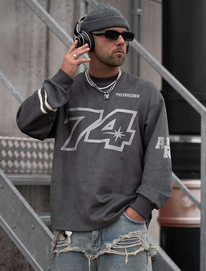 Aelfric Eden Oversized Crewneck Sweatshirts for Men Vintage Graphic Pullover Loose Fit Streetwear Long Sleeve Top - Image 7