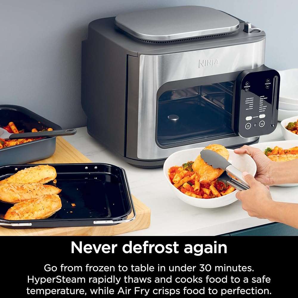 Ninja Combi All-in-One Multicooker, Oven, & Air Fryer, Complete Meals in 15 Mins, 14-in-1 Functions, Combi Cooker + Air Fry, Bake, Roast, Slow Cook and More, 3 Accessories, Stainless Steel, SFP701 - Image 4