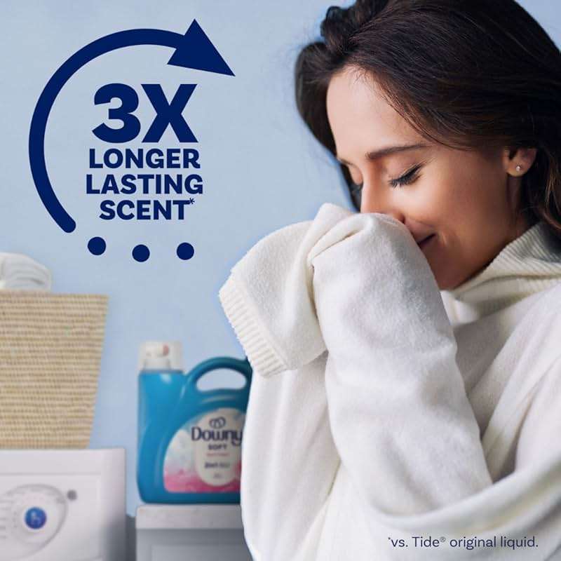 Downy Soft, 2 in 1 Soft and Fresh Liquid Fabric Softener, April Fresh, 140 fl oz, 190 Loads, Fabric Conditioner Liquid provides softness and freshness for fabrics - Image 4
