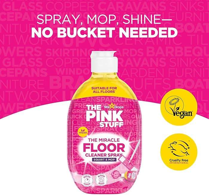 Stardrops The Pink Stuff The Miracle Floor Cleaner Spray – Squirt & Mop Formula for Sparkling Clean Floors – Fast Drying, Streak-Free Finish, Fresh Fragrance, 25.3 fl oz - Image 2