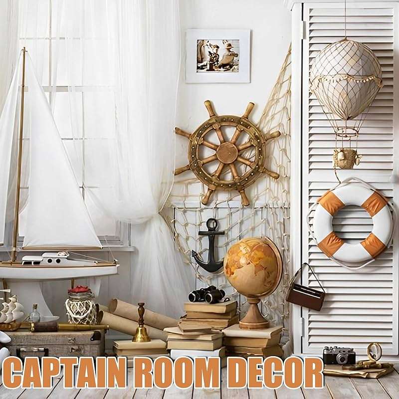 2 Pack Fish Net Decorations for Party, Natural Cotton Hawaiian Table Runner Party Fishing Net Decorative, Nautical Themed Decor Cotton Fishnet Under The Sea Pirate Ocean BeachHalloween Decor - Image 6