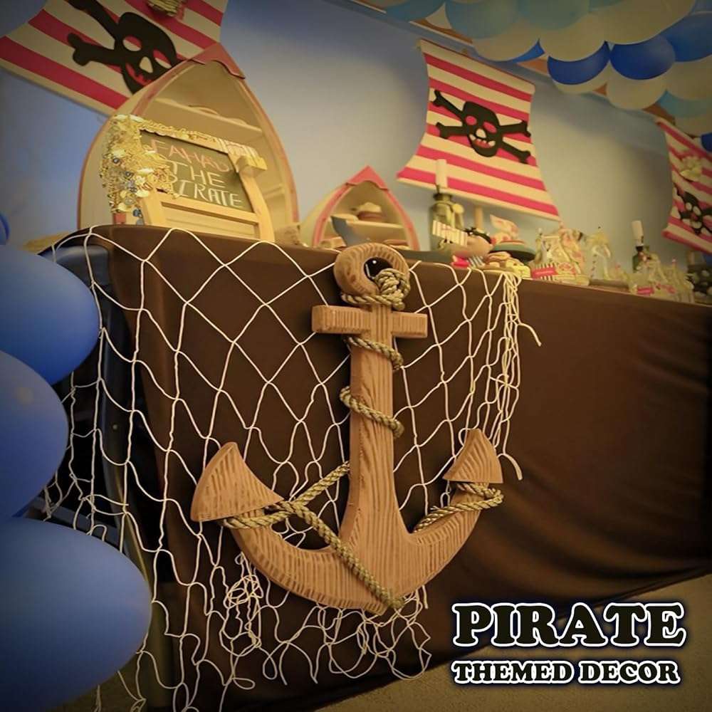 2 Pack Fish Net Decorations for Party, Natural Cotton Hawaiian Table Runner Party Fishing Net Decorative, Nautical Themed Decor Cotton Fishnet Under The Sea Pirate Ocean BeachHalloween Decor - Image 7