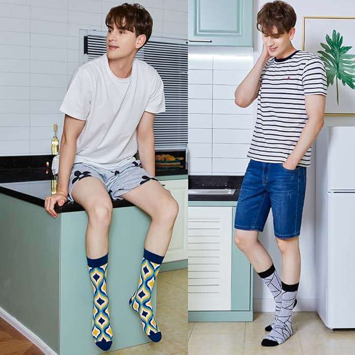 HSELL Mens Funny Pattern Dress Socks Crazy Design Cotton Socks Novelty Gifts for Men - Image 2