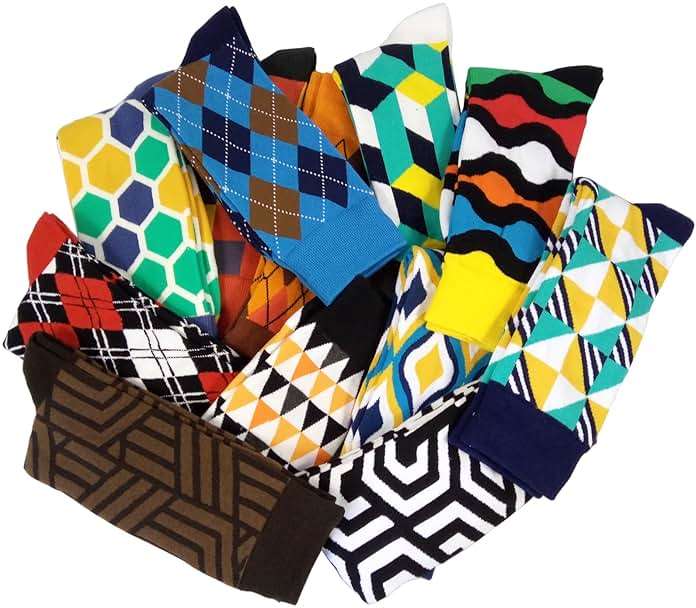 HSELL Mens Funny Pattern Dress Socks Crazy Design Cotton Socks Novelty Gifts for Men - Image 4
