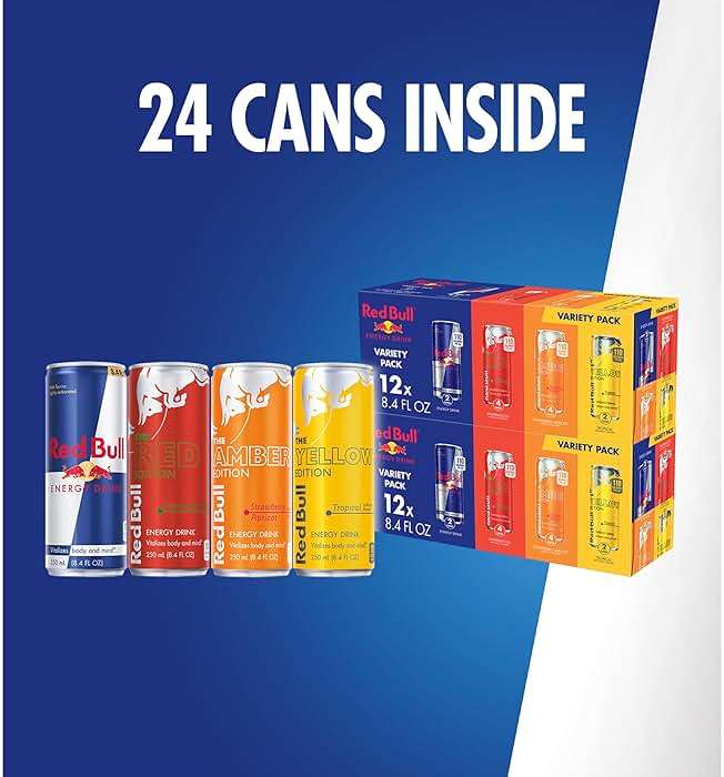 Red Bull Energy Drink Variety Pack, Red Edition, Amber Edition and Yellow Edition Energy Drinks, 8.4 Fl Oz, 24 Cans - Image 10