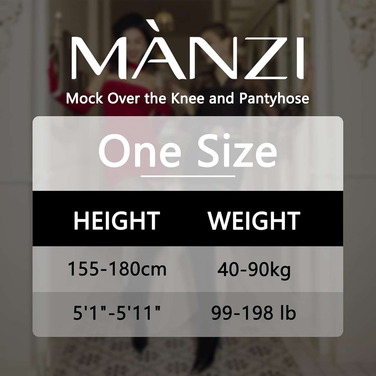 MANZI Faux Thigh High Tights Mock Suspender Pantyhose Striped Goth Fishnets Pack of 2 - Image 7