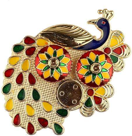 SATVIK 1 Pc Multi Designer Kankavati Thali Roli Chawal/Rice Holder with Lid, Kumkum Haldi Holder Rakhi Pooja Thali Indian Festival Diwali Pujan Mandir Tika Roli Plate Housewarming Gifts Items Pack - Image 6