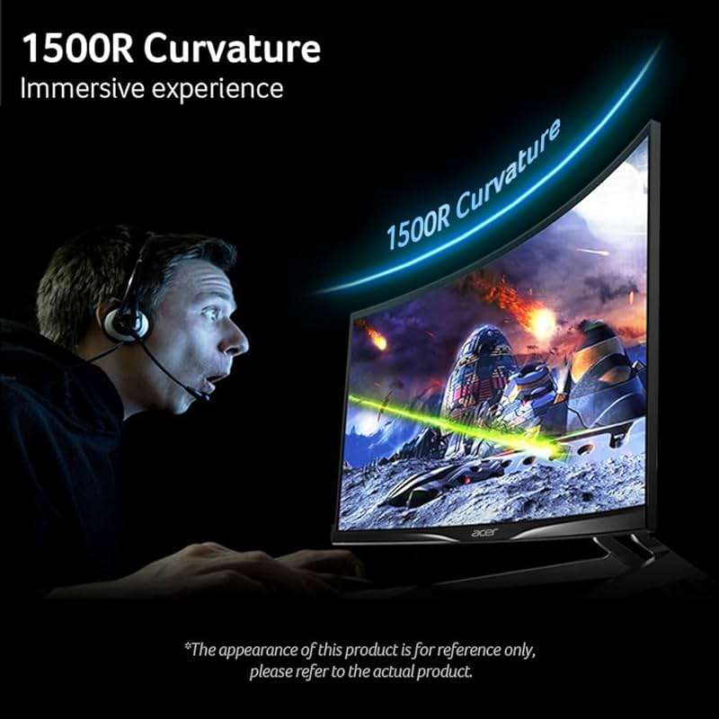 acer Nitro 31.5" FHD 1920 x 1080 1500R Curved PC Gaming Monitor | AMD FreeSync™ Premium | Up to 165Hz Refresh | 1ms VRB | VESA Mountable | 1 x Display Port 1.2 & 2 x HDMI 1.4 | EDA320Q PBIIPX - Image 6