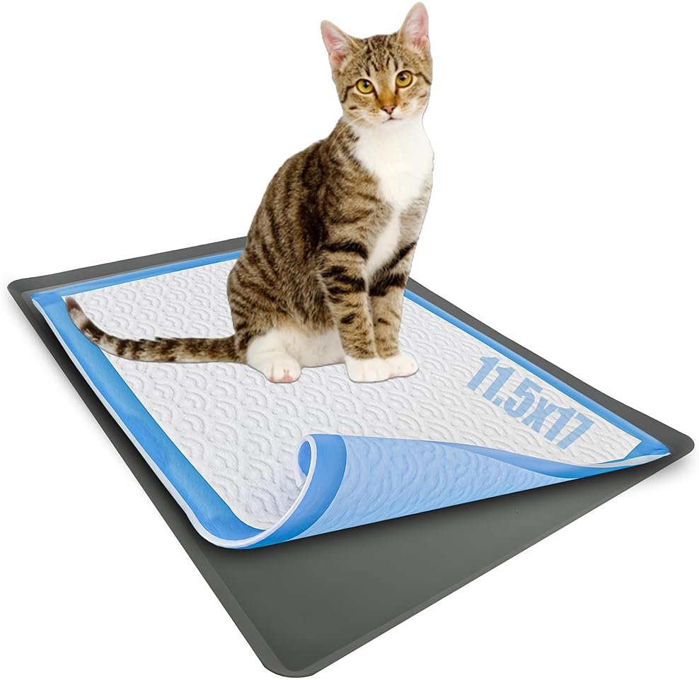 TidyFriend Puppy Pad Holder Tray Fits for 11.5” x 17” Wee Wee Pee Pads - Stable Grip, Raised Edges, Quick-Wipe Silicone Surface Dog Potty Tray Holder for Indoor Flooring Protection (Grey) - Product Image