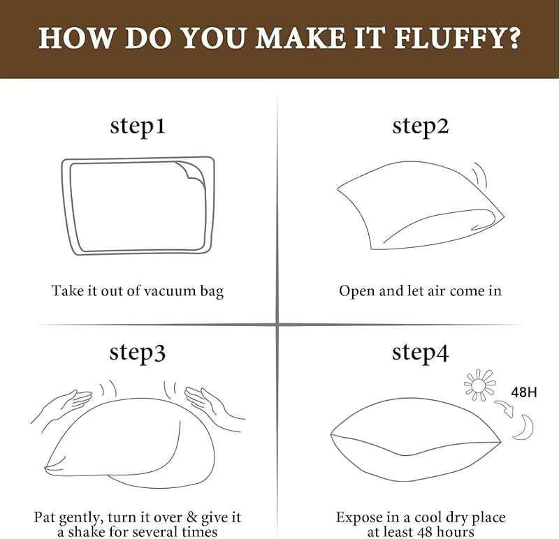 BHZ Goose Down Feather Pillows Queen Size - Hotel Collection Bed Pillows for Sleeping Soft Pillow for Side and Back Sleepers with 100% Cotton Fabric - Image 6