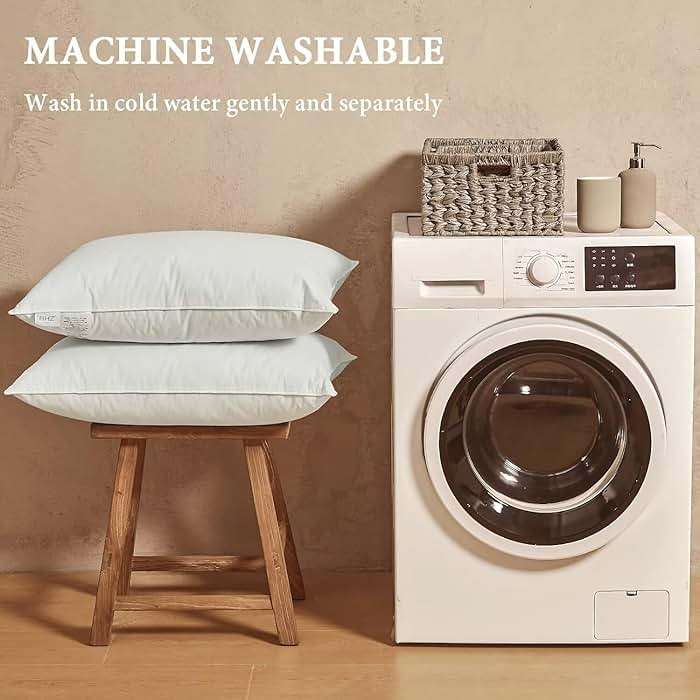 BHZ Goose Down Feather Pillows Queen Size - Hotel Collection Bed Pillows for Sleeping Soft Pillow for Side and Back Sleepers with 100% Cotton Fabric - Image 9