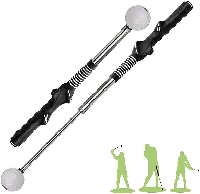 Retractable Golf Swing Training Aid, Golf Grip Trainer & Golf Swing Trainer for Warm-up, Right-Handed Golf Club for Indoor Practice, Golf Accessories - Strength & Tempo Training for Chipping Hitting - Image 1