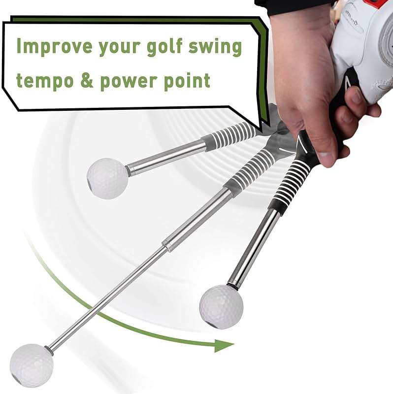 Retractable Golf Swing Training Aid, Golf Grip Trainer & Golf Swing Trainer for Warm-up, Right-Handed Golf Club for Indoor Practice, Golf Accessories - Strength & Tempo Training for Chipping Hitting - Image 3