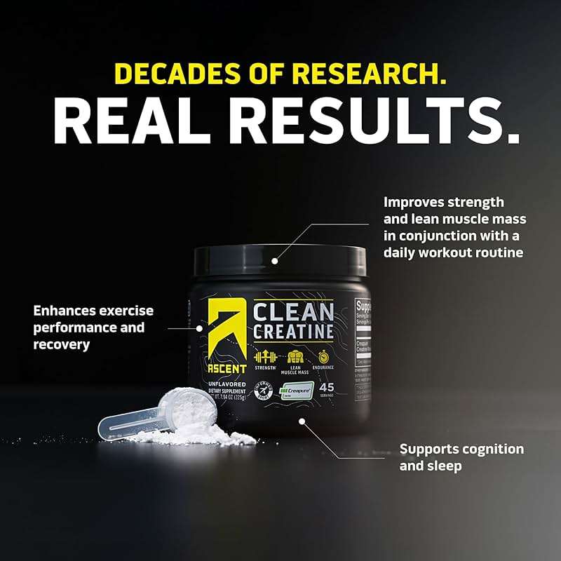 Ascent Clean Creatine Monohydrate Powder - 5G Per Serving, Creapure Supplement - Unflavored, 45 Servings - Image 2