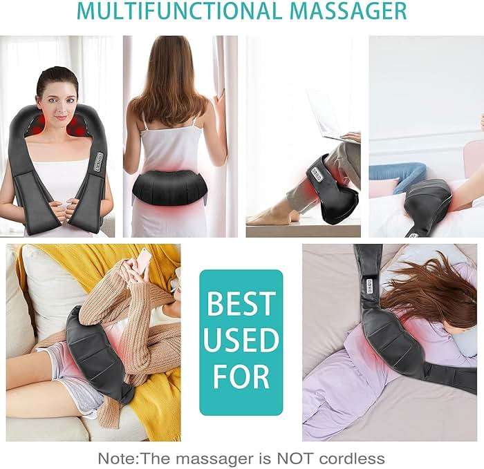 AERLANG Shiatsu Back and Neck Massager, Back Massager Deep Tissue Kneading Neck and Shoulder Massage with Heat, Electric Massage Pillow Fathers Day Gift Ideas from Daughter Son(NOT Cordless) - Image 5