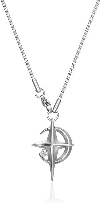 gateonse Y2k Moon Star Pendant Necklace for Men Women Stainless Steel Cool Necklaces Punk Star Necklaces Jewelry - Image 1