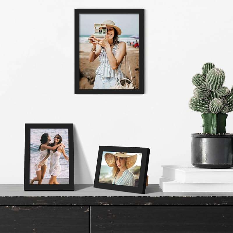 upsimples 10 Pack Picture Frames Collage Wall Decor for Mounting or Tabletop Display, Photo Gallery Frame Set for Family, Multi Sizes Including 8x10, 5x7, 4x6, Black - Image 2