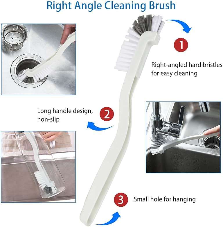 6 Pack Multipurpose Household Cleaning Set, Deep Cleaning Brush Set with Grips - Dish, Scrub, Bottle, Shoe, Groove Gap, Keyboard Brush for Kitchen, Bathroom (B) - Image 4