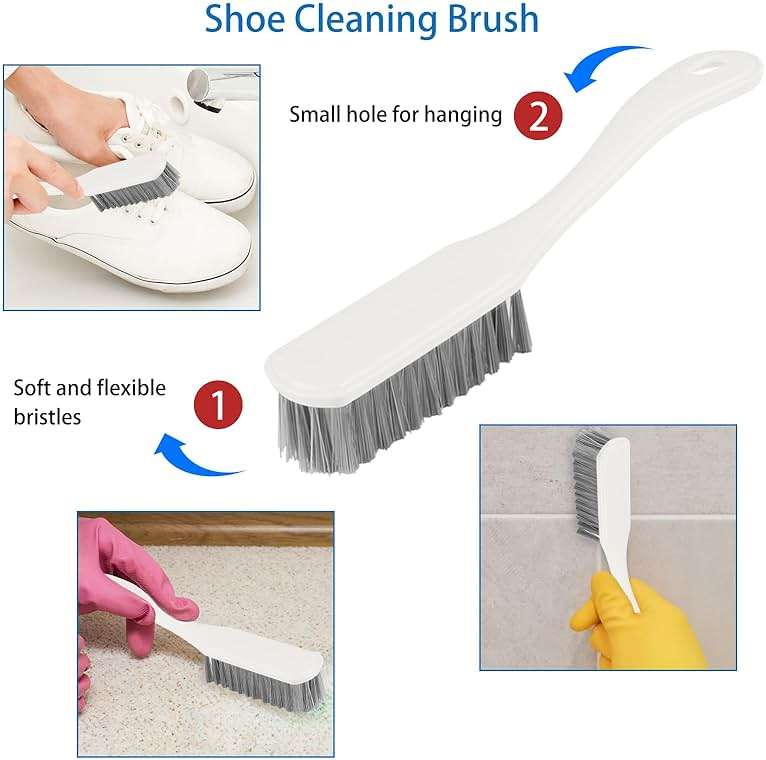6 Pack Multipurpose Household Cleaning Set, Deep Cleaning Brush Set with Grips - Dish, Scrub, Bottle, Shoe, Groove Gap, Keyboard Brush for Kitchen, Bathroom (B) - Image 5