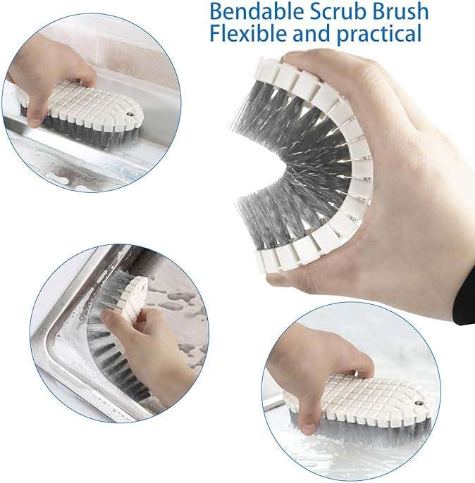 6 Pack Multipurpose Household Cleaning Set, Deep Cleaning Brush Set with Grips - Dish, Scrub, Bottle, Shoe, Groove Gap, Keyboard Brush for Kitchen, Bathroom (B) - Image 6
