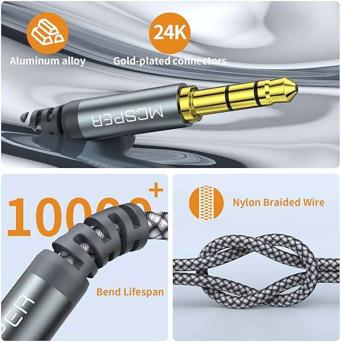 3.5mm to 2.5mm Aux Audio Cable (5FT),Replacement Audio Cord Compatible with SoundTrue Soundlink Bose 700 QuietComfort QC45 QC35II QC35 QC25 Noise Cancelling Headphones,NC700 On-Ear 2 OE2 OE2i (Grey) - Image 6