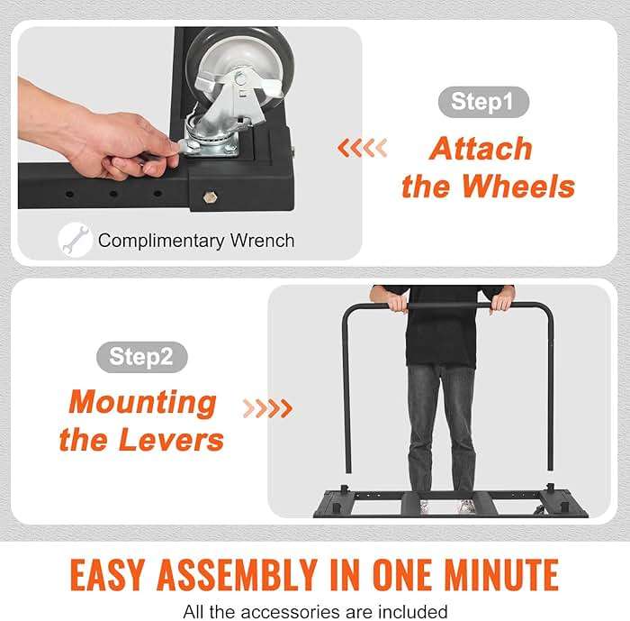 VEVOR Folding Table Cart, Heavy Duty Table Trolley with 5" Swivel Wheels, 1800 LBS Drywall Dolly Cart for Garage, Home, Warehouse, Party Event Hotel Furniture 10 Table Capacity - Image 7