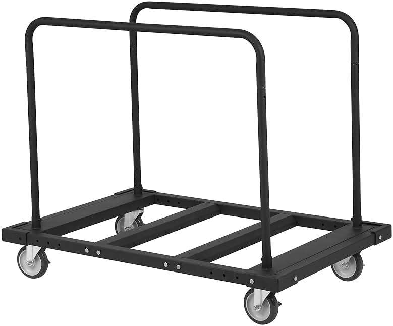 VEVOR Folding Table Cart, Heavy Duty Table Trolley with 5" Swivel Wheels, 1800 LBS Drywall Dolly Cart for Garage, Home, Warehouse, Party Event Hotel Furniture 10 Table Capacity - Image 9