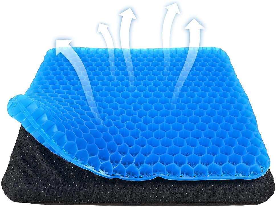 Yimiyaa Gel Seat Cushion, Double Thick Egg Gel Cushion for Pressure Pain Relief, Breathable Wheelchair Cushion Chair Pads for Car Seat Office Chair Blue - Image 1
