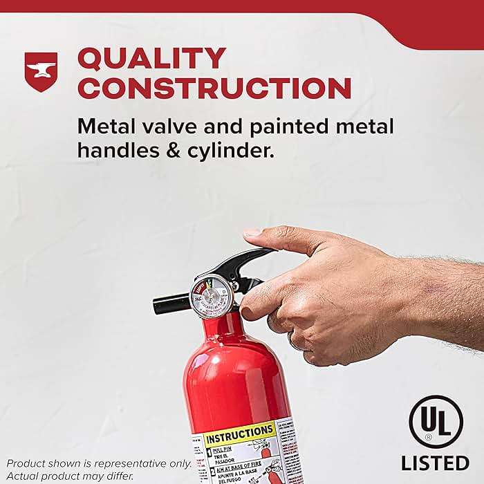 Kidde Basic 5 Fire Extinguisher for Home and Residential, 5-B:C, Very Small Flammable Liquids & Electrical Fires, 2 lbs. Dry Chemical, FA5G - Image 5