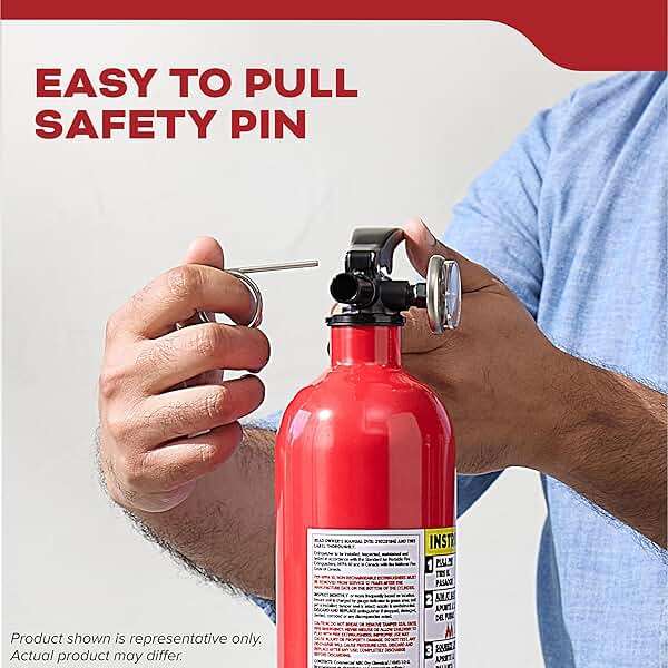Kidde Basic 5 Fire Extinguisher for Home and Residential, 5-B:C, Very Small Flammable Liquids & Electrical Fires, 2 lbs. Dry Chemical, FA5G - Image 9