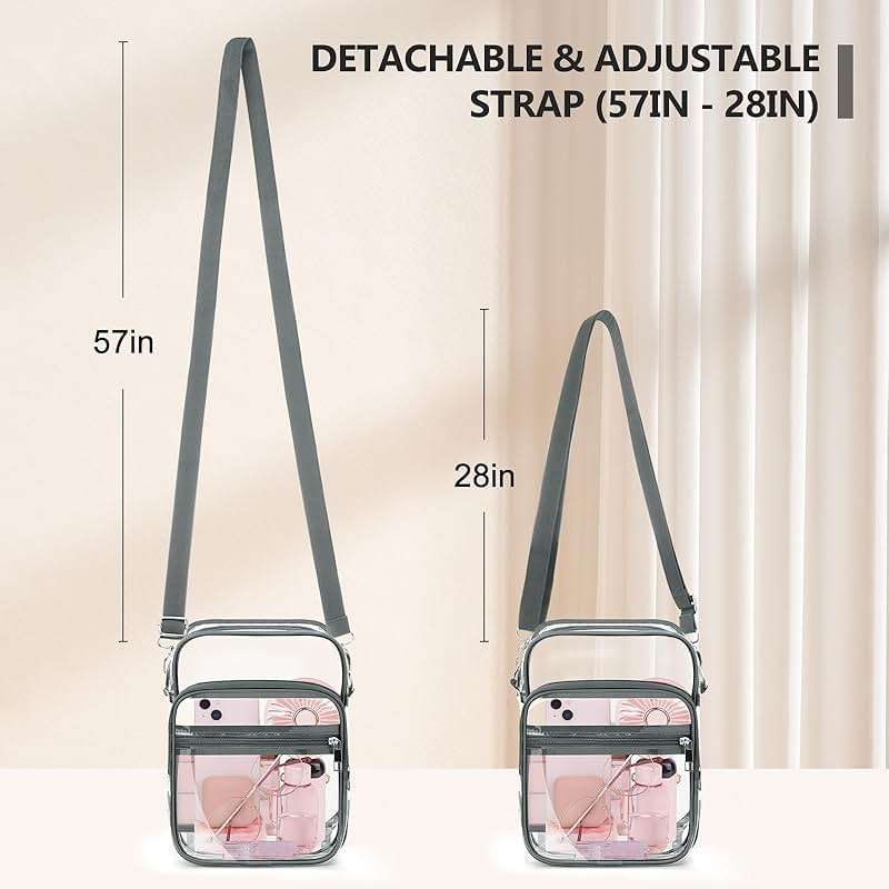 Blvornl Clear Crossbody Bag with Adjustable Shoulder Strap, Stadium Approved PVC Purse Bag, Messenger Bag - Image 2