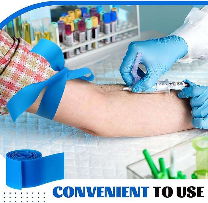 Timgle 500 Pack Disposable Tourniquet First Aid Elastic Tourniquets Bulk Latex Free Blue Medical Hemostatic Bandages Nursing Supplies Essentials for Outdoor Sport - Image 7