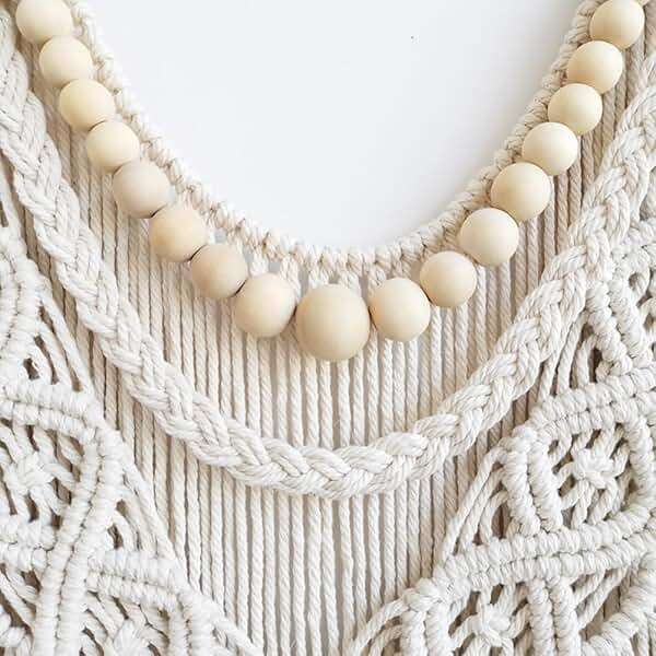 Achart Macrame Wall Hanging Large- Boho Wall Decor- large wall art- Wall Decor Living Room- Macrame Tapestry Boho Decor for Bedroom (Wooden Bead) - Image 2