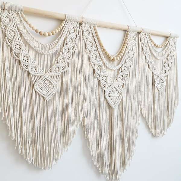 Achart Macrame Wall Hanging Large- Boho Wall Decor- large wall art- Wall Decor Living Room- Macrame Tapestry Boho Decor for Bedroom (Wooden Bead) - Image 4