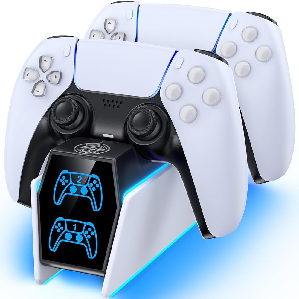 PS 5 Controller Charger Station Compatible with PlayStation 5 Edge & Dual Controller, 9 Lightings PS 5 Accessories Charging Station, PS 5 Dock Stand with LED Indicator for PlayStation Consoles - Product Image