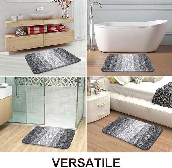 OLANLY Bathroom Rugs Mat 30x20, Extra Soft Absorbent Microfiber Bath Rugs, Rubber Backing, Quick Dry, Machine Washable Bath Mats for Bathroom Floor, Tub and Shower, Home Decor Accessories, Grey - Image 7