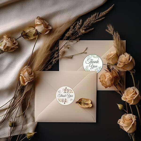 Sontanbao Thank You Stickers 2 inch Round, 500pcs Classic Flower Waterproof Floral Thank You Stickers for Packaging, Thank You for Supporting My Small Business Stickers - Image 4