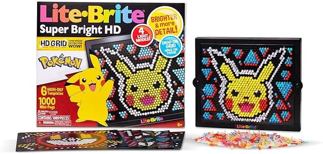 Lite Brite Super Bright HD, Pokemon Edition - Creative Retro Light-Up Screen – Educational Play for Children, Enhances Creativity, Gift for Boys and Girls Ages 6+ - Product Image