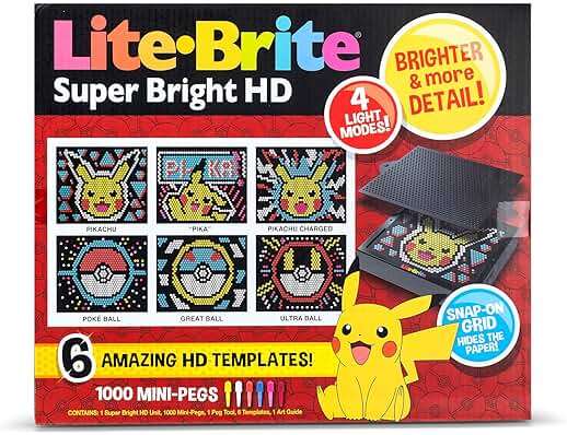 Lite Brite Super Bright HD, Pokemon Edition - Creative Retro Light-Up Screen – Educational Play for Children, Enhances Creativity, Gift for Boys and Girls Ages 6+ - Image 9
