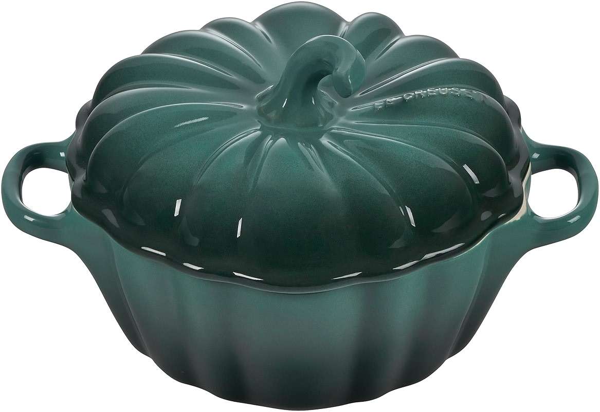 Le Creuset Stoneware Figural Pumpkin Petite Cocotte, 12 oz., Artichaut - Image 1