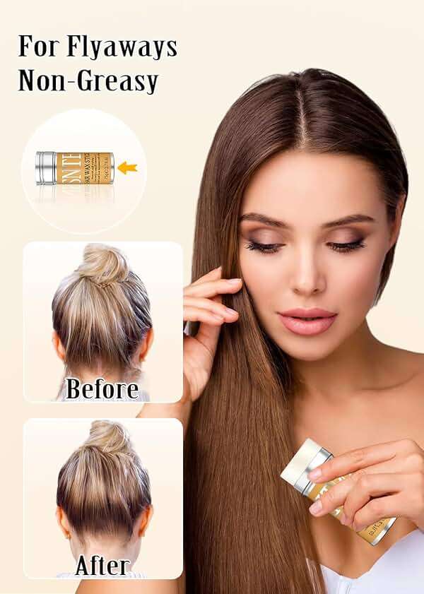 Slick Back Hair Brush & Hair Wax Stick Set - Frizz Control & Flyaway Smoothing - Sleek Ponytails, Buns, Edges - Styling Cream/Gel/Balm/Pomade Stick for Women - Styling Accessories for Girls & Kids - Image 2